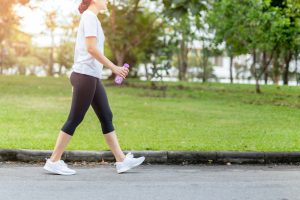 woman walking in the park