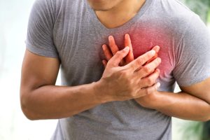 man with chest pain