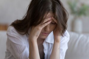 woman struggling with hormonal imbalance